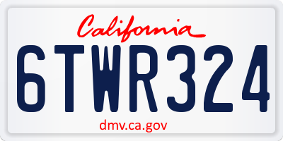CA license plate 6TWR324