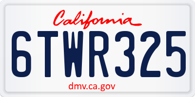 CA license plate 6TWR325
