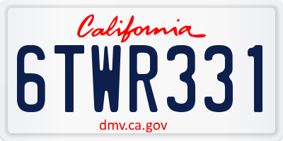 CA license plate 6TWR331