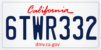 CA license plate 6TWR332