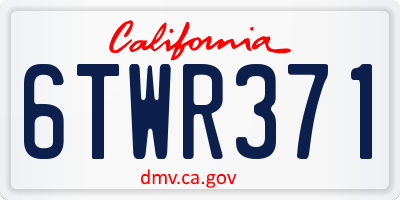 CA license plate 6TWR371