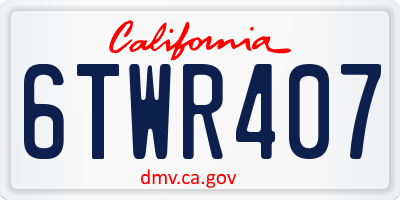 CA license plate 6TWR407