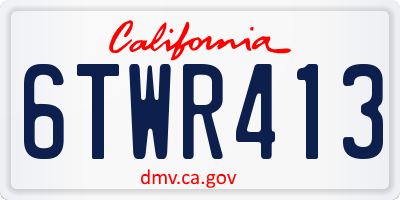 CA license plate 6TWR413