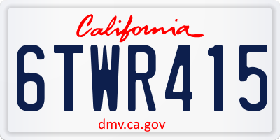 CA license plate 6TWR415