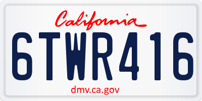 CA license plate 6TWR416