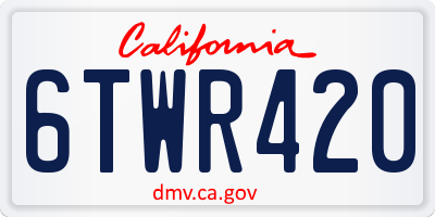 CA license plate 6TWR420