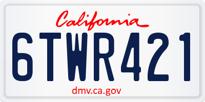 CA license plate 6TWR421
