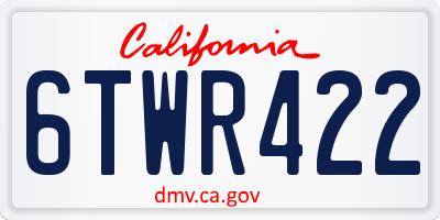 CA license plate 6TWR422