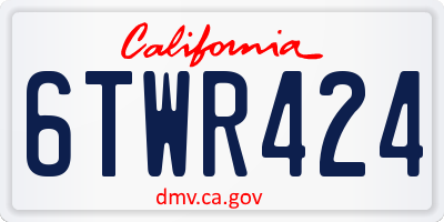 CA license plate 6TWR424