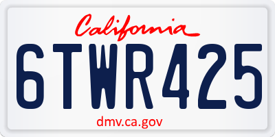CA license plate 6TWR425