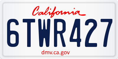 CA license plate 6TWR427