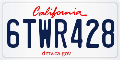 CA license plate 6TWR428