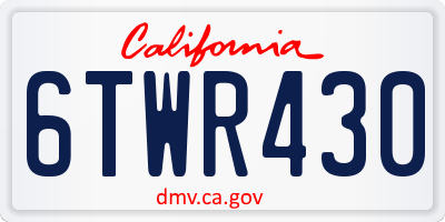 CA license plate 6TWR430