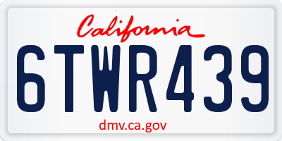 CA license plate 6TWR439