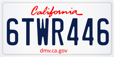 CA license plate 6TWR446
