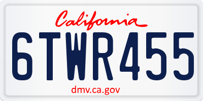CA license plate 6TWR455