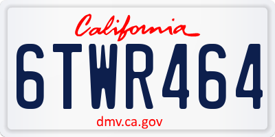 CA license plate 6TWR464