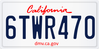 CA license plate 6TWR470