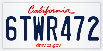 CA license plate 6TWR472