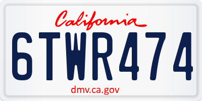 CA license plate 6TWR474