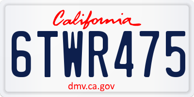CA license plate 6TWR475