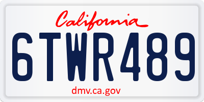 CA license plate 6TWR489