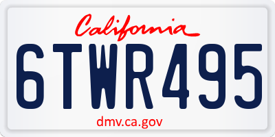 CA license plate 6TWR495