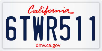 CA license plate 6TWR511
