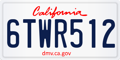 CA license plate 6TWR512