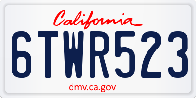 CA license plate 6TWR523