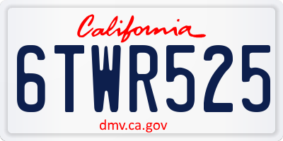 CA license plate 6TWR525