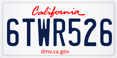 CA license plate 6TWR526