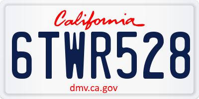 CA license plate 6TWR528