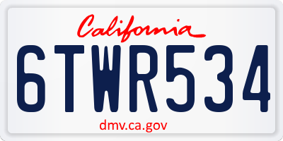 CA license plate 6TWR534
