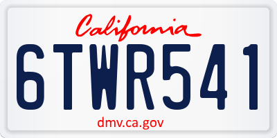 CA license plate 6TWR541