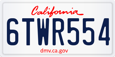 CA license plate 6TWR554