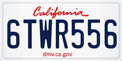 CA license plate 6TWR556