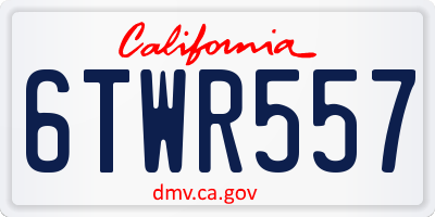 CA license plate 6TWR557