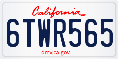 CA license plate 6TWR565