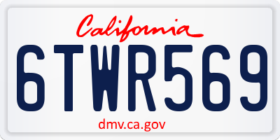 CA license plate 6TWR569