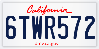 CA license plate 6TWR572