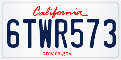 CA license plate 6TWR573