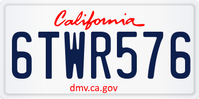 CA license plate 6TWR576