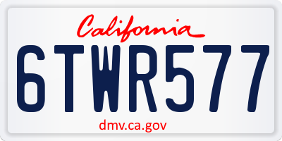 CA license plate 6TWR577