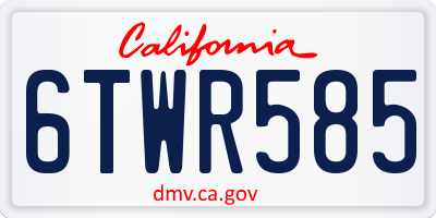 CA license plate 6TWR585