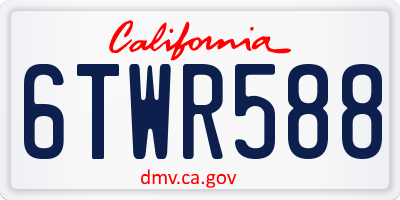 CA license plate 6TWR588