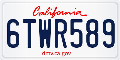CA license plate 6TWR589