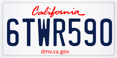 CA license plate 6TWR590