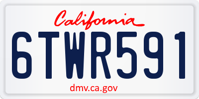 CA license plate 6TWR591