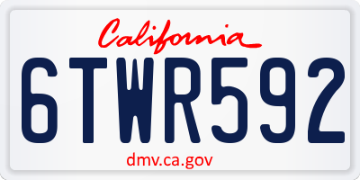 CA license plate 6TWR592